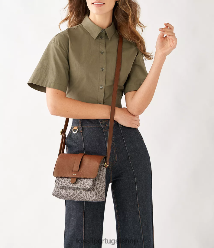 Fossil mulheres bolsa transversal pequena kinley cáqui bolsa 40NJ6Z684