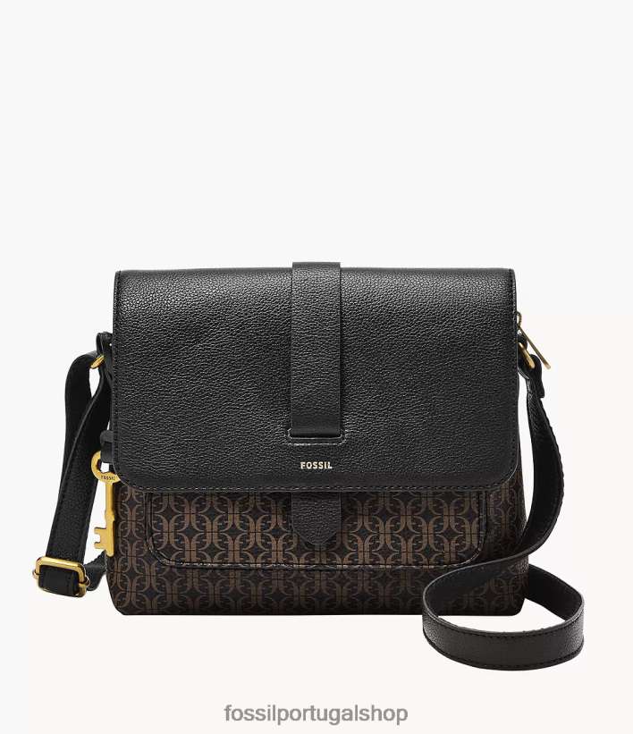 Fossil mulheres bolsa transversal pequena kinley preto bolsa 40NJ6Z731