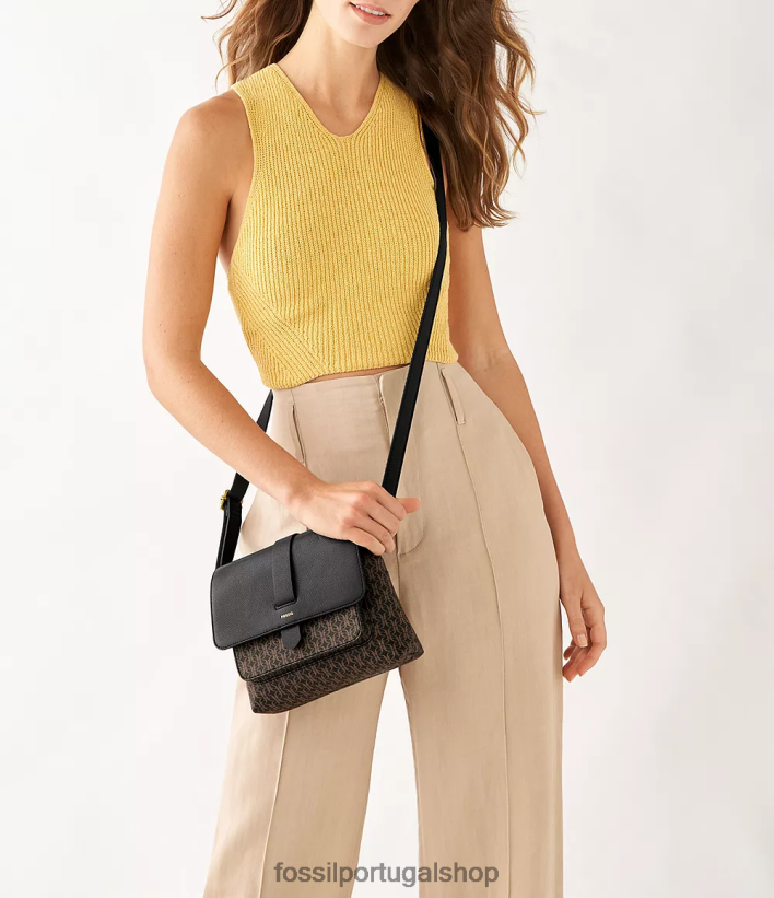 Fossil mulheres bolsa transversal pequena kinley preto bolsa 40NJ6Z731