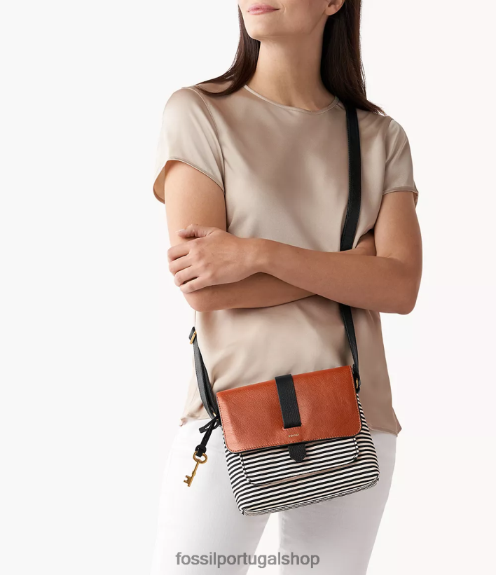 Fossil mulheres bolsa transversal pequena kinley tira negra bolsa 40NJ6Z722