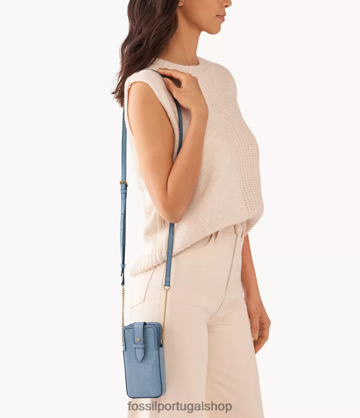 Fossil mulheres capa de telefone lainie crossbody azul bolsa 40NJ6Z714