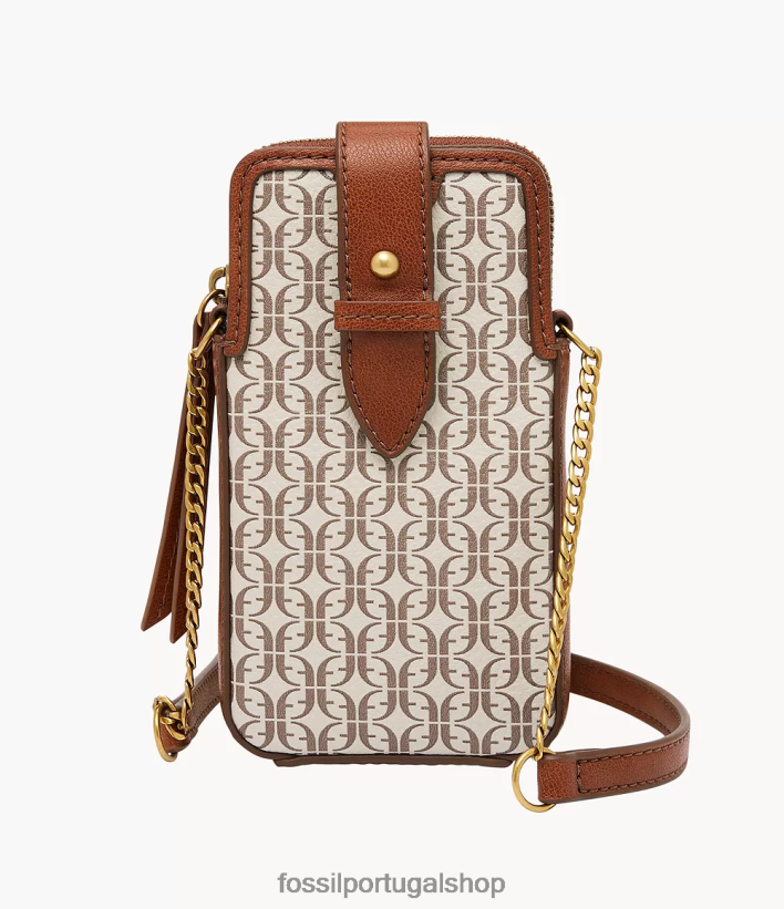 Fossil mulheres capa de telefone lainie crossbody marrom claro bolsa 40NJ6Z717