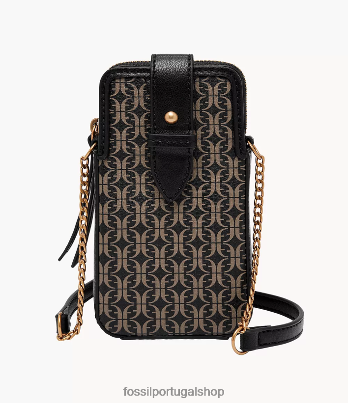Fossil mulheres capa de telefone lainie crossbody preto bolsa 40NJ6Z590