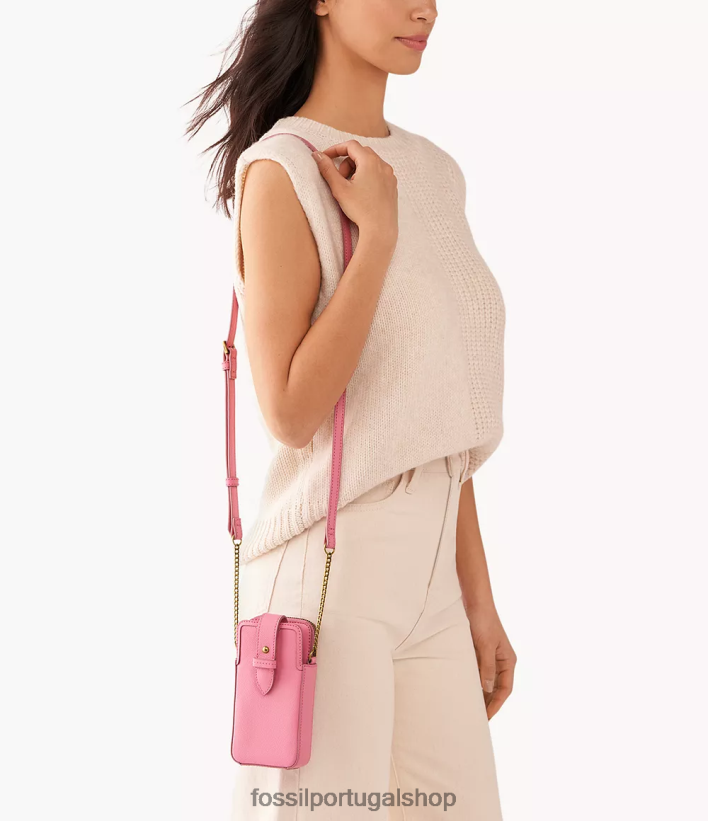 Fossil mulheres capa de telefone lainie crossbody rosa bolsa 40NJ6Z632
