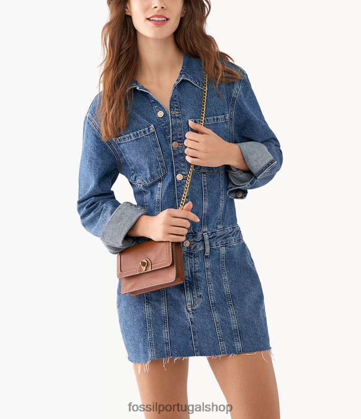 Fossil mulheres carteira ainsley crossbody marrom bolsa 40NJ6Z871