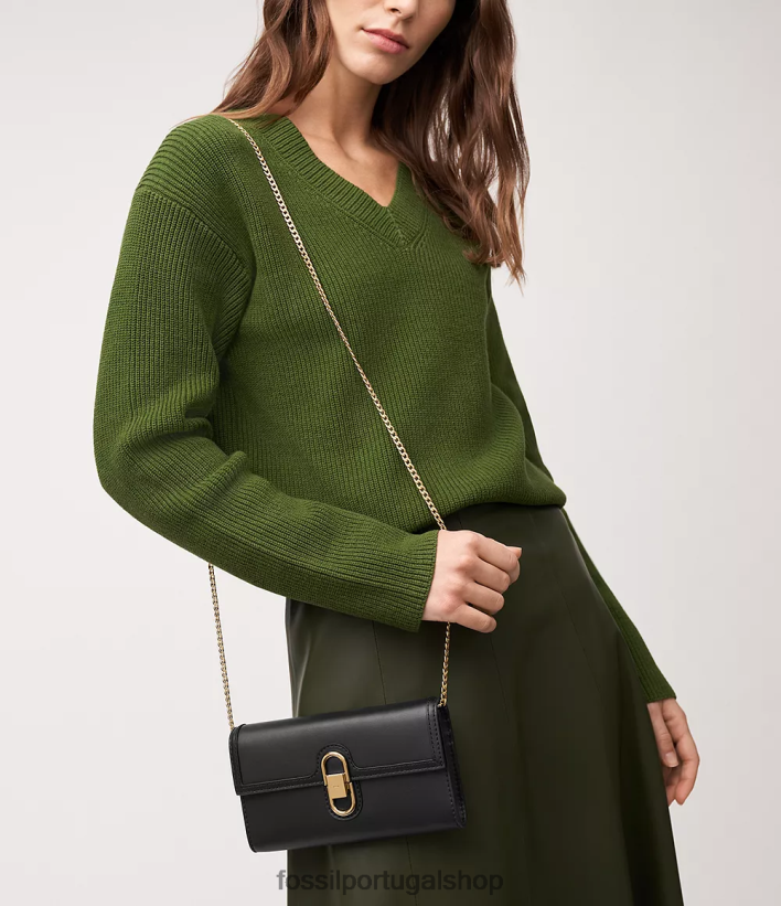 Fossil mulheres carteira avondale crossbody preto bolsa 40NJ6Z323