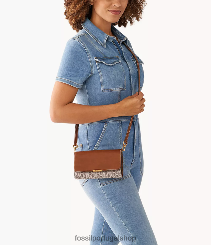 Fossil mulheres carteira jori crossbody marrom claro bolsa 40NJ6Z884