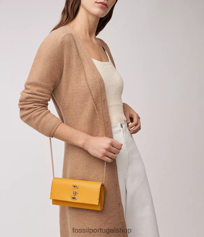 Fossil mulheres carteira penrose crossbody amarelo bolsa 40NJ6Z333