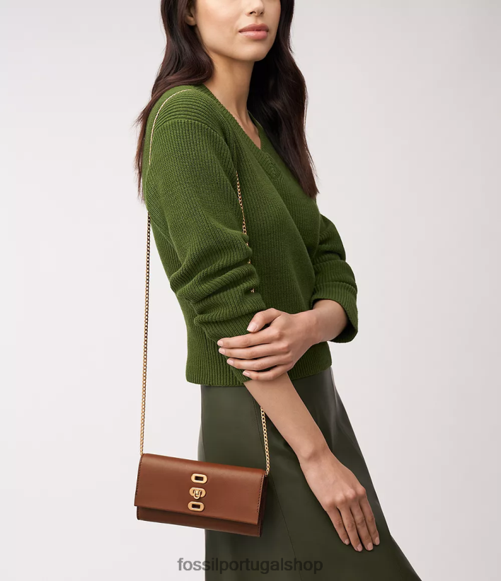 Fossil mulheres carteira penrose crossbody marrom bolsa 40NJ6Z315