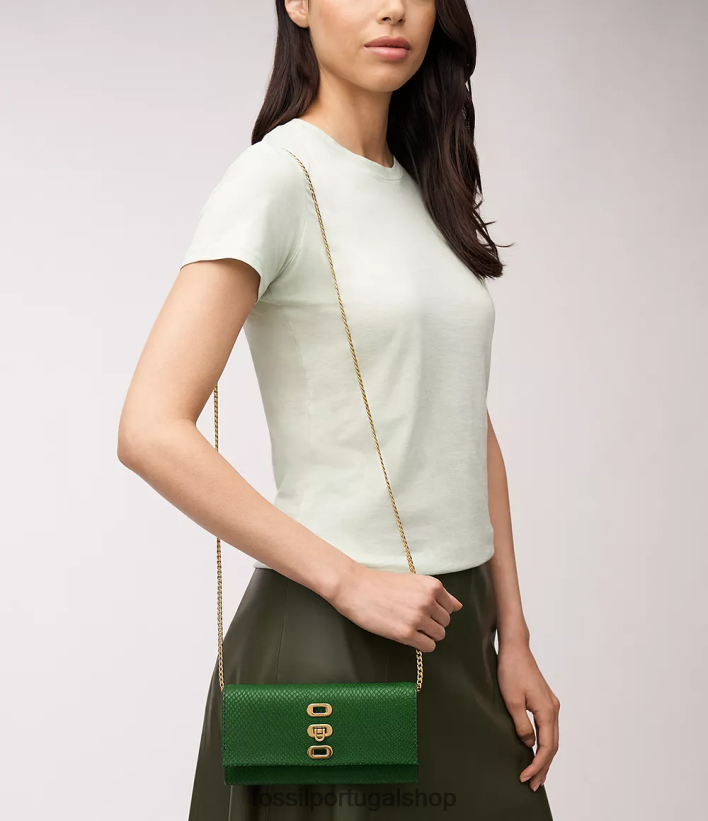 Fossil mulheres carteira penrose crossbody verde bolsa 40NJ6Z300