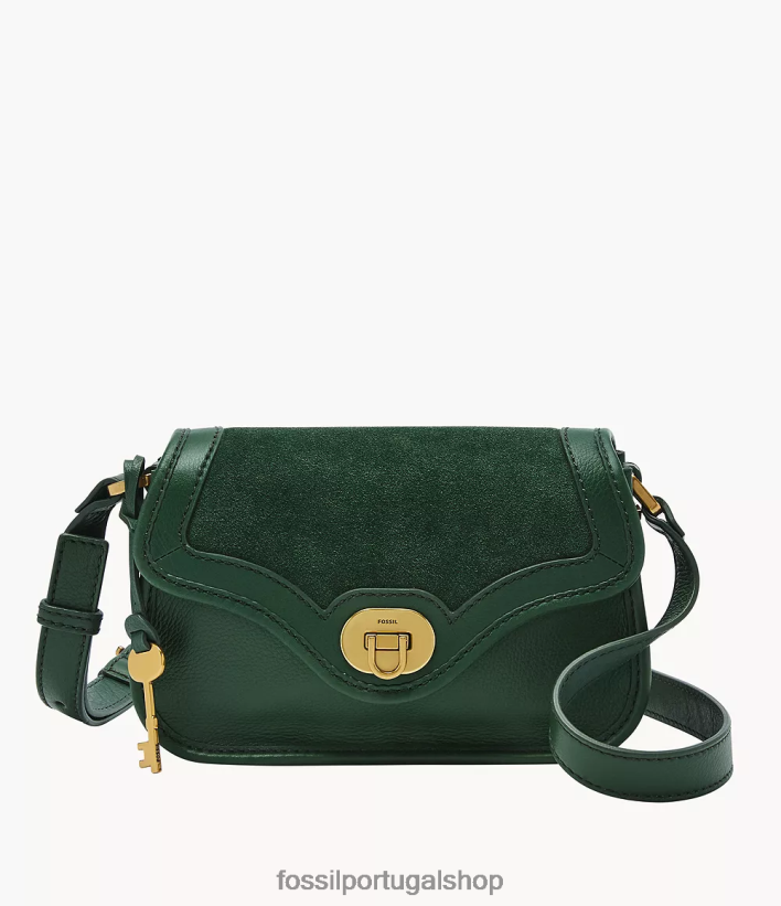 Fossil mulheres crossbody com aba pequena Heritage verde bolsa 40NJ6Z702