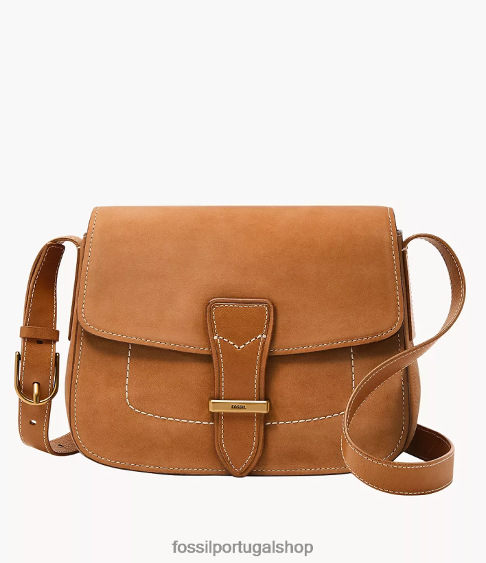 Fossil mulheres crossbody com aba tremont bronzeado bolsa 40NJ6Z319