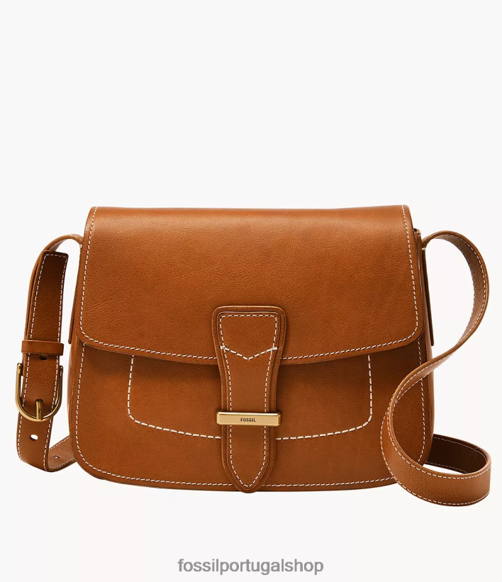 Fossil mulheres crossbody com aba tremont conhaque bolsa 40NJ6Z284