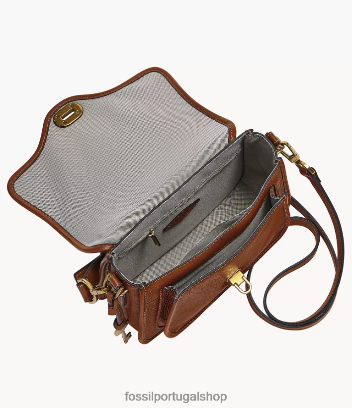 Fossil mulheres crossbody com alça superior Heritage marrom bolsa 40NJ6Z281