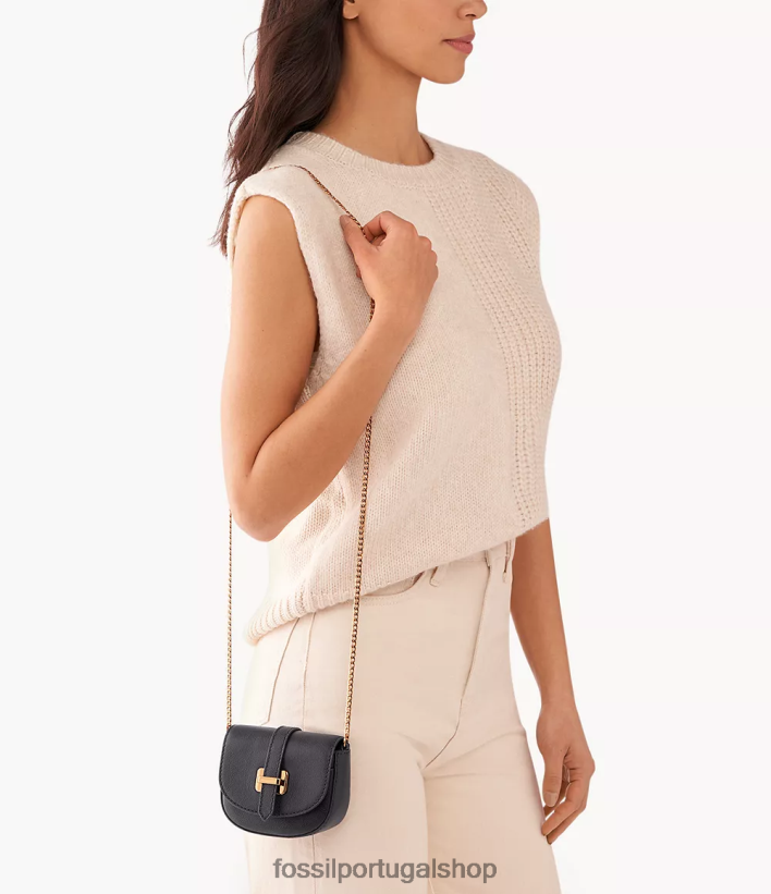 Fossil mulheres esmeril micro crossbody preto bolsa 40NJ6Z500