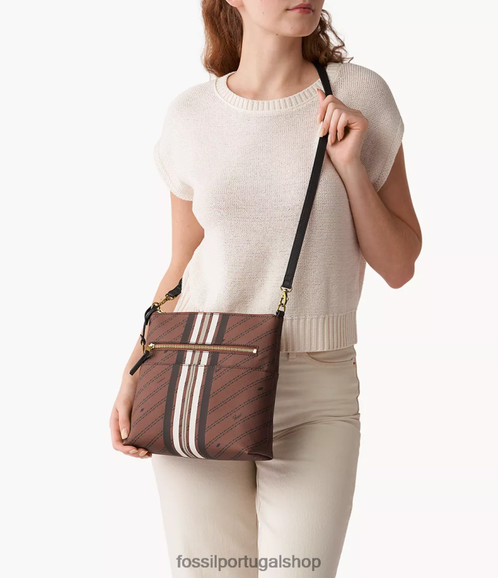Fossil mulheres fiona grande crossbody marrom bolsa 40NJ6Z660