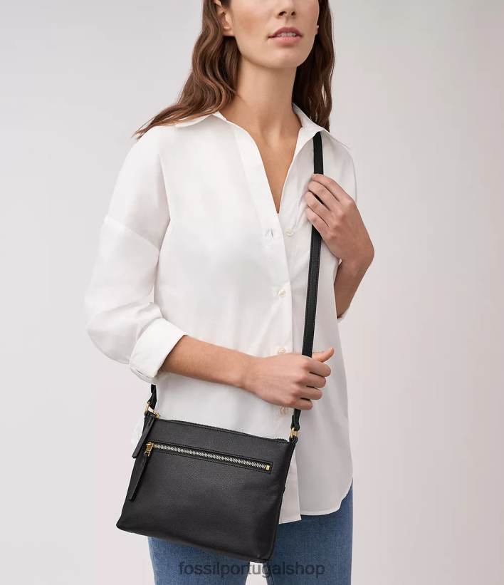 Fossil mulheres fiona pequena e/w crossbody preto bolsa 40NJ6Z419