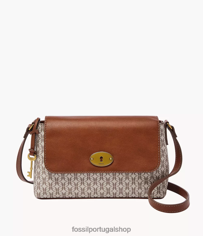 Fossil mulheres gabriella crossbody com aba pequena cáqui bolsa 40NJ6Z694