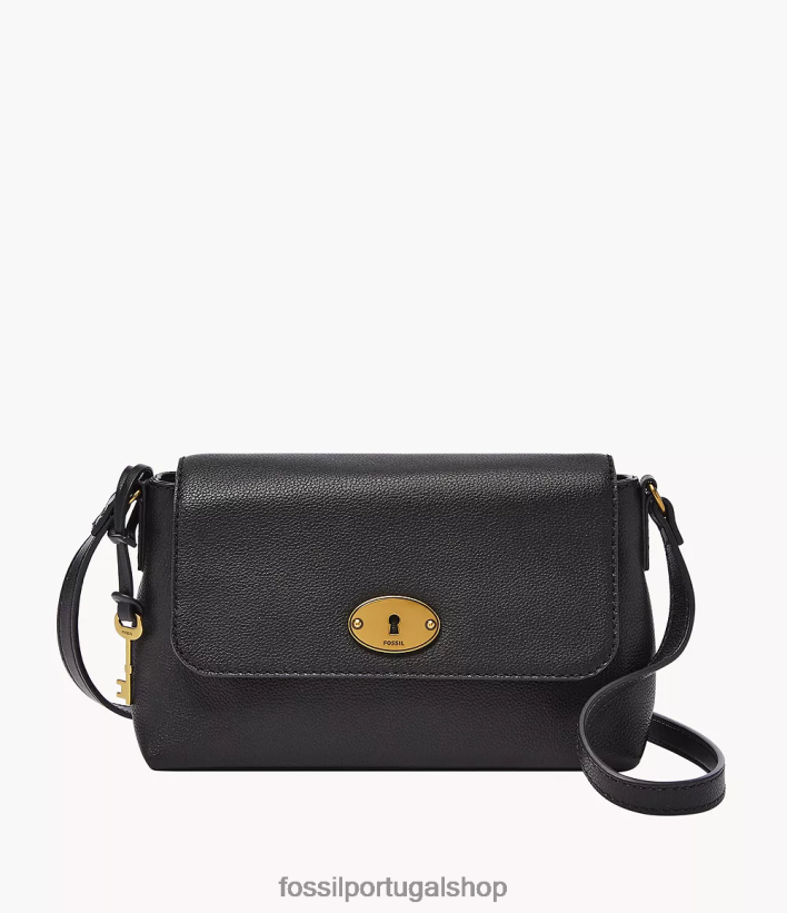 Fossil mulheres gabriella crossbody com aba pequena preto bolsa 40NJ6Z582