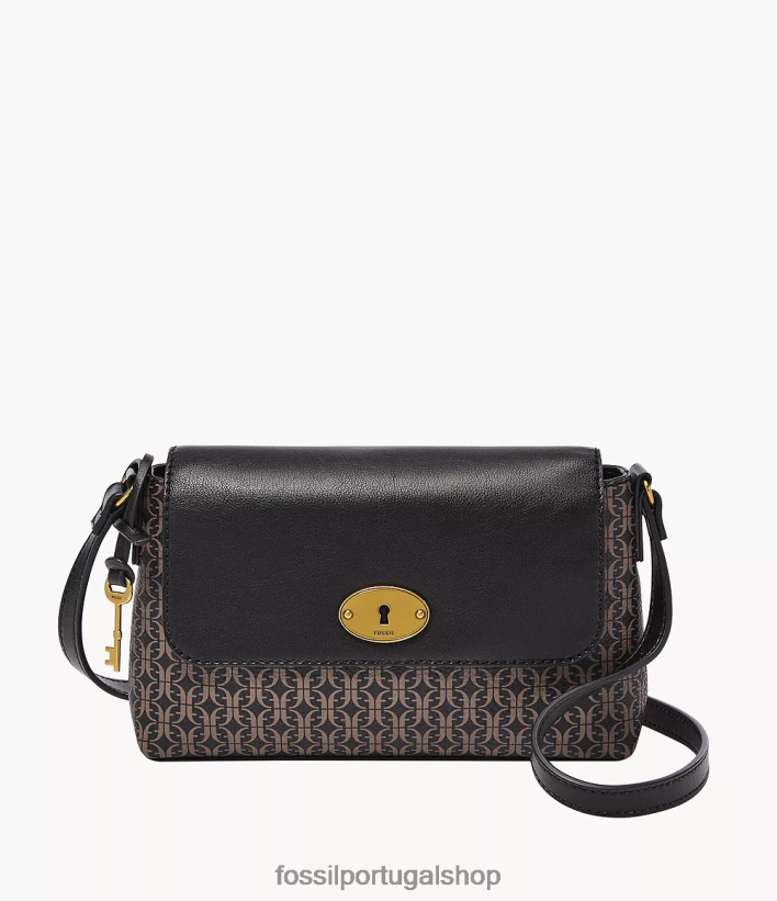 Fossil mulheres gabriella crossbody com aba pequena preto bolsa 40NJ6Z638