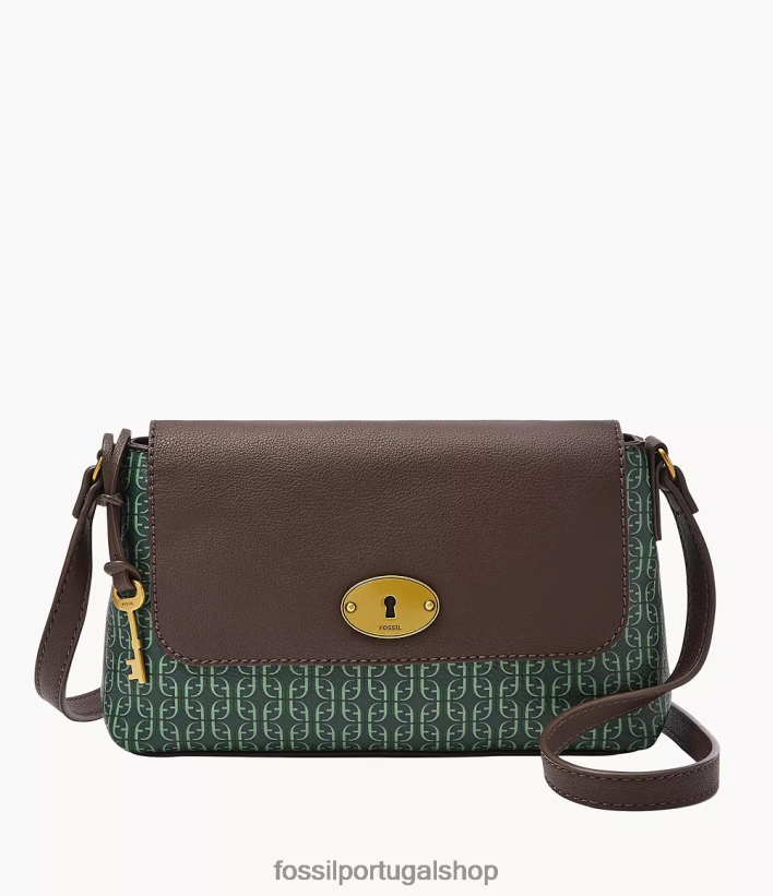Fossil mulheres gabriella crossbody com aba pequena verde bolsa 40NJ6Z616