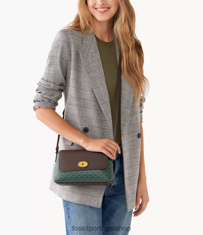 Fossil mulheres gabriella crossbody com aba pequena verde bolsa 40NJ6Z616