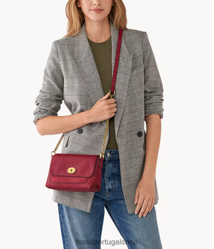 Fossil mulheres gabriella crossbody com aba pequena vermelho bolsa 40NJ6Z719