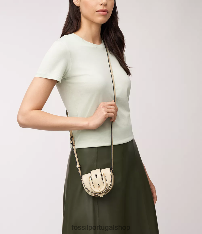 Fossil mulheres harwell micro flap crossbody branco bolsa 40NJ6Z331