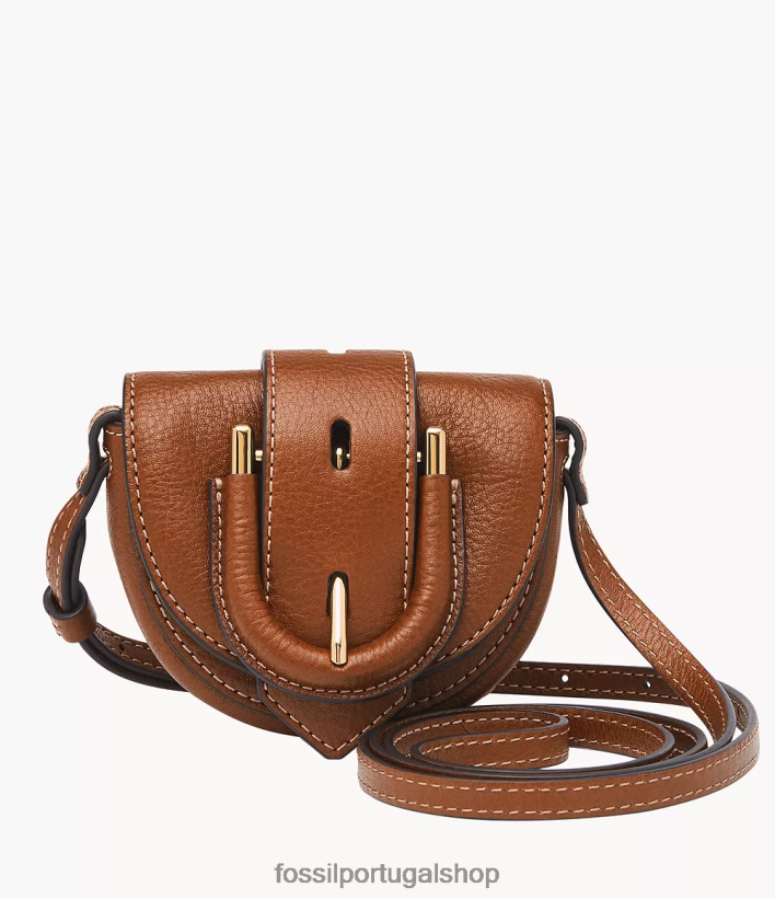 Fossil mulheres harwell micro flap crossbody marrom bolsa 40NJ6Z337