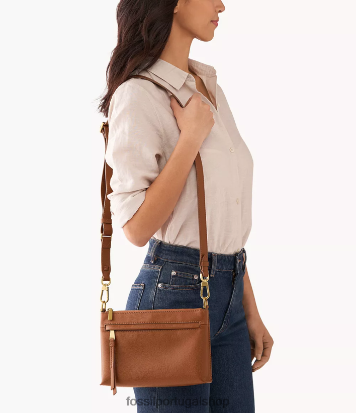 Fossil mulheres kiera pequena crossbody marrom bolsa 40NJ6Z502