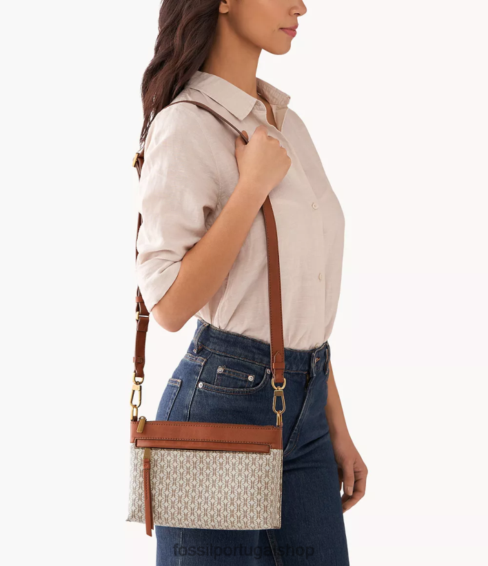 Fossil mulheres kiera pequena crossbody marrom claro bolsa 40NJ6Z496