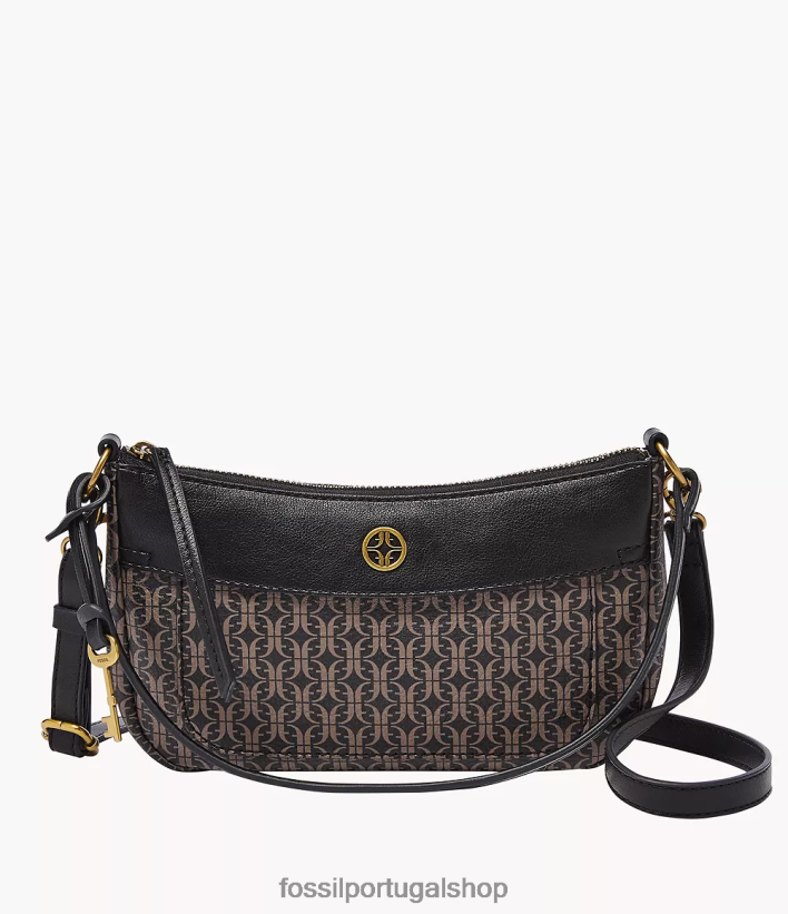 Fossil mulheres mini baguete skylar preto bolsa 40NJ6Z555