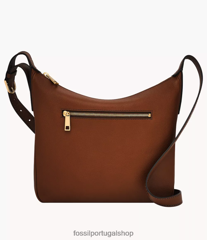 Fossil mulheres top cecília com zíper marrom bolsa 40NJ6Z311
