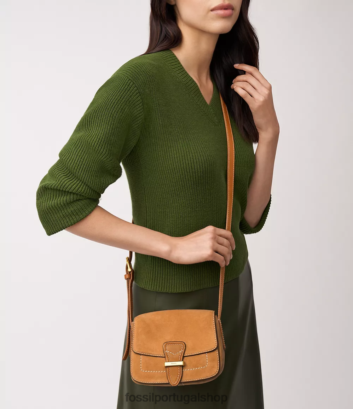Fossil mulheres tremont crossbody com aba pequena bronzeado bolsa 40NJ6Z317