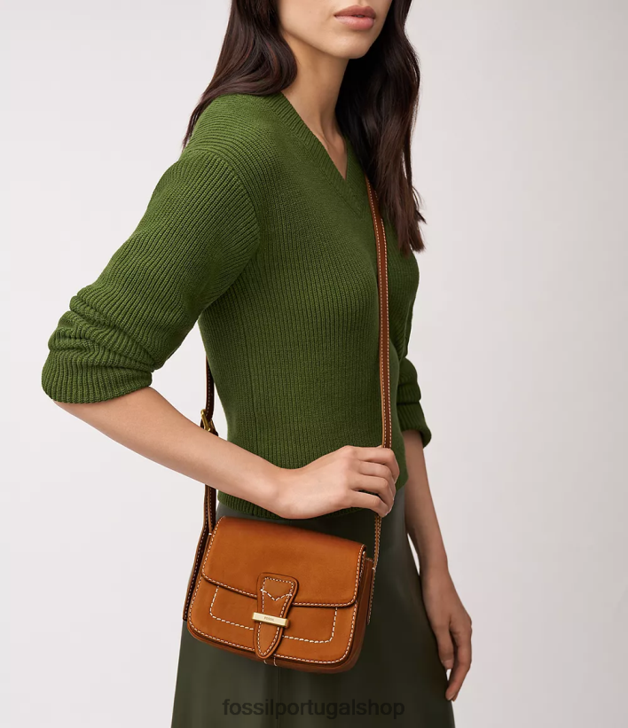 Fossil mulheres tremont crossbody com aba pequena conhaque bolsa 40NJ6Z316