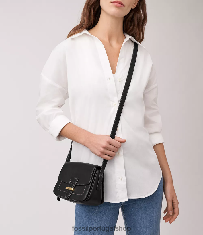 Fossil mulheres tremont crossbody com aba pequena preto bolsa 40NJ6Z341