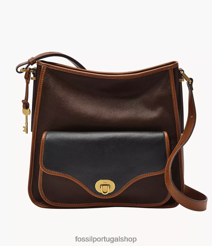 Fossil mulheres vagabundo da herança marrom escuro bolsa 40NJ6Z423