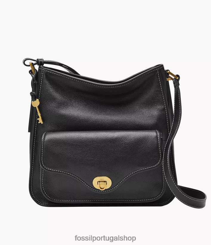 Fossil mulheres vagabundo da herança preto bolsa 40NJ6Z382