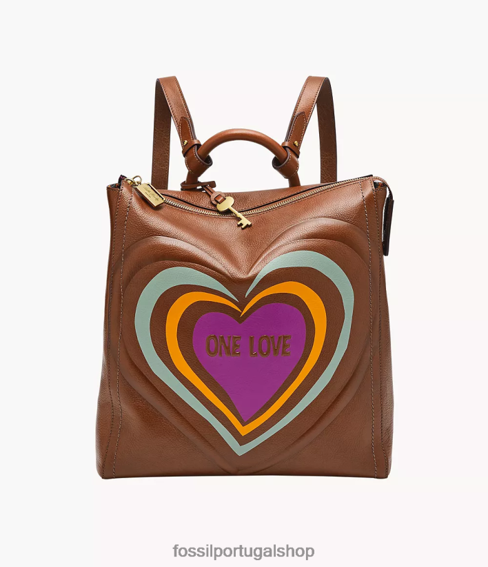 Cedella Marley x Fossil mulheres mochila parker edição limitada marrom bolsa 40NJ6Z573
