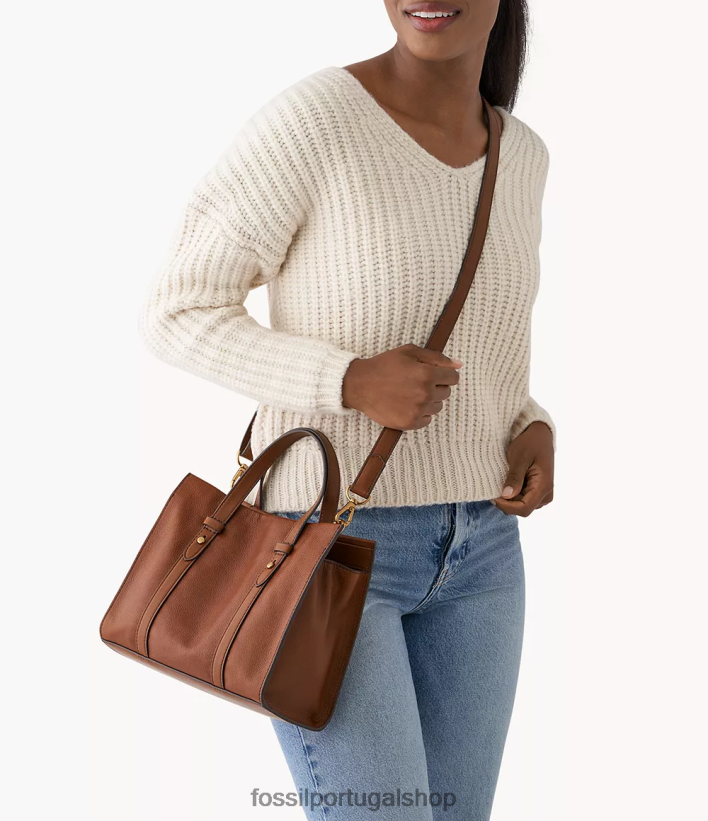 Fossil mulheres bolsa kingston marrom bolsa 40NJ6Z477