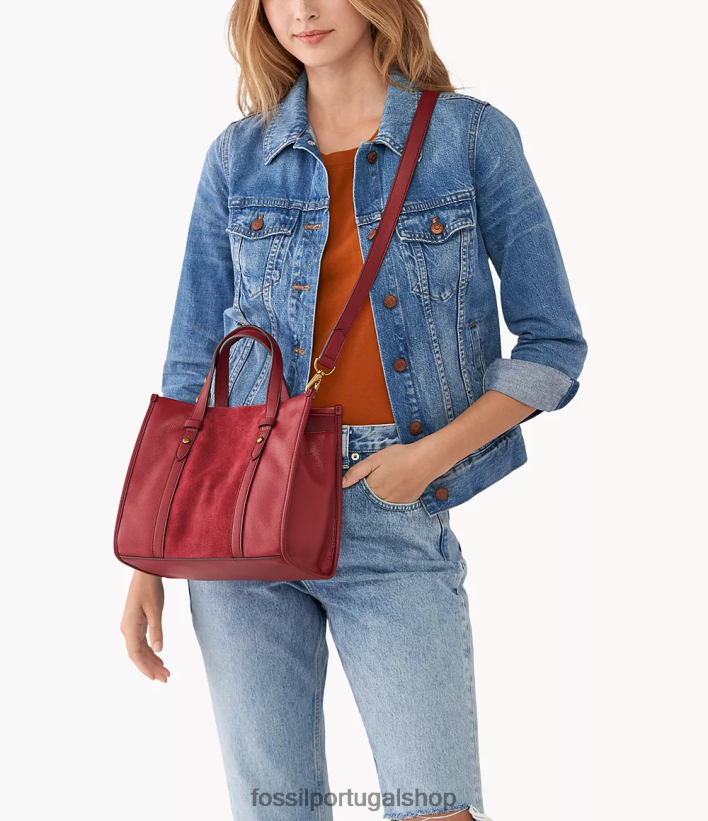 Fossil mulheres bolsa kingston vermelho bolsa 40NJ6Z611