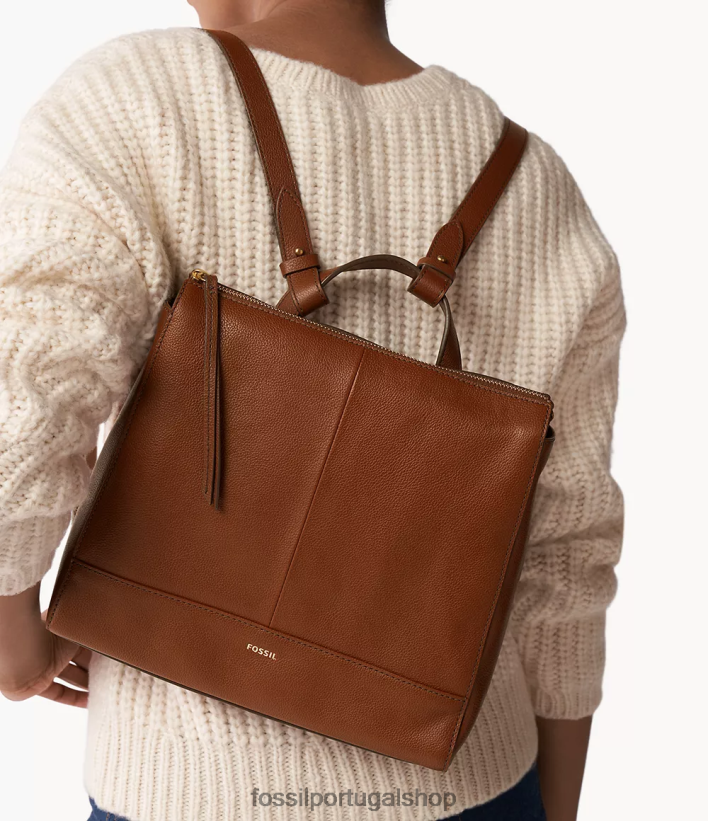 Fossil mulheres mochila pequena conversível elina marrom bolsa 40NJ6Z407
