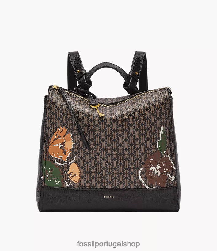 Fossil mulheres mochila pequena conversível elina preto bolsa 40NJ6Z449