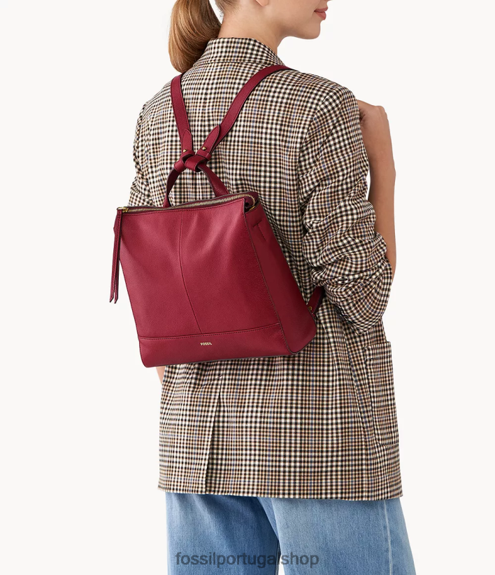 Fossil mulheres mochila pequena conversível elina vermelho bolsa 40NJ6Z659