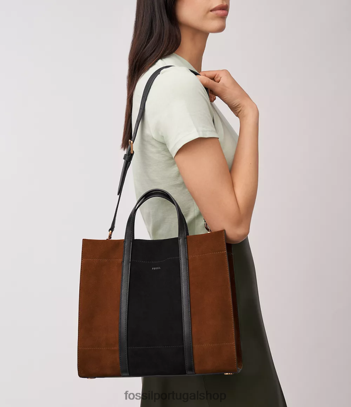 Fossil mulheres bolsa carmem grande marrom bolsa 40NJ6Z367