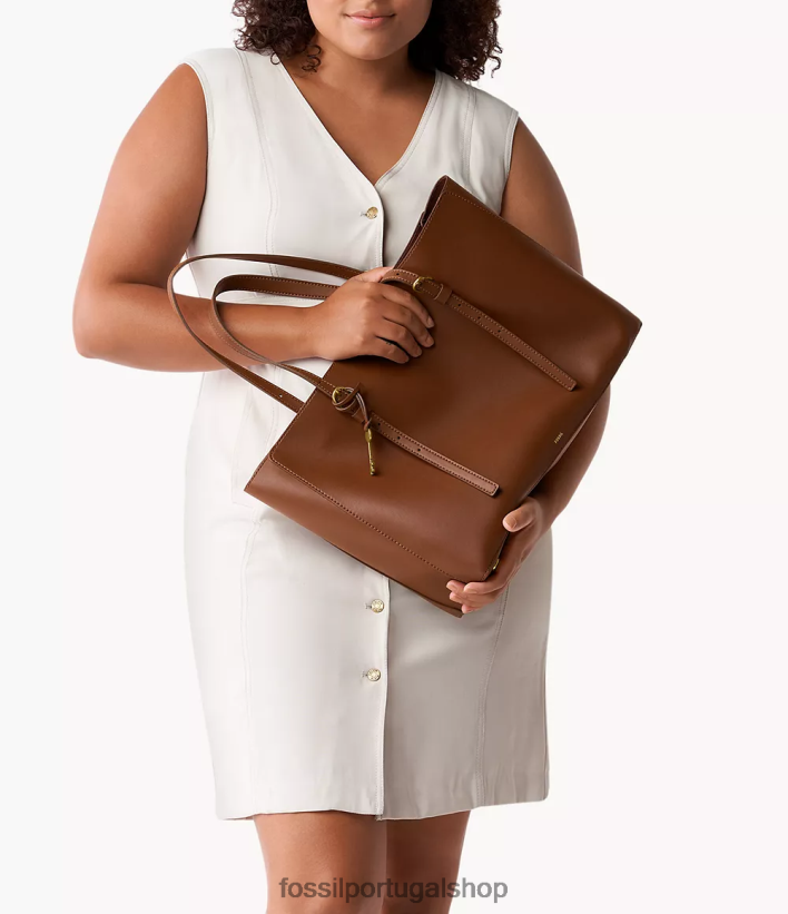 Fossil mulheres bolsa de couro de cacto kier marrom bolsa 40NJ6Z373