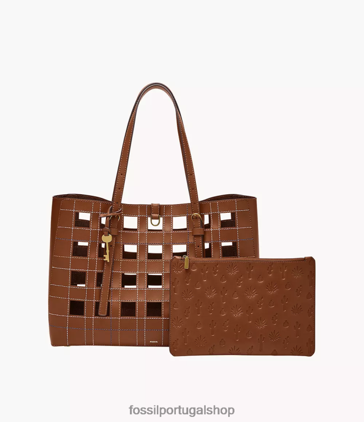 Fossil mulheres bolsa de couro de cacto kier marrom bolsa 40NJ6Z642