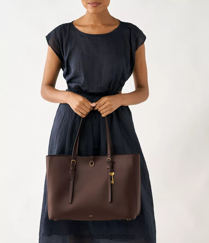 Fossil mulheres bolsa de couro de cacto kier marrom bolsa 40NJ6Z647