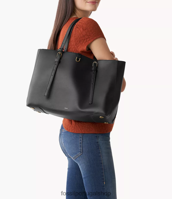Fossil mulheres bolsa de couro de cacto kier preto bolsa 40NJ6Z371