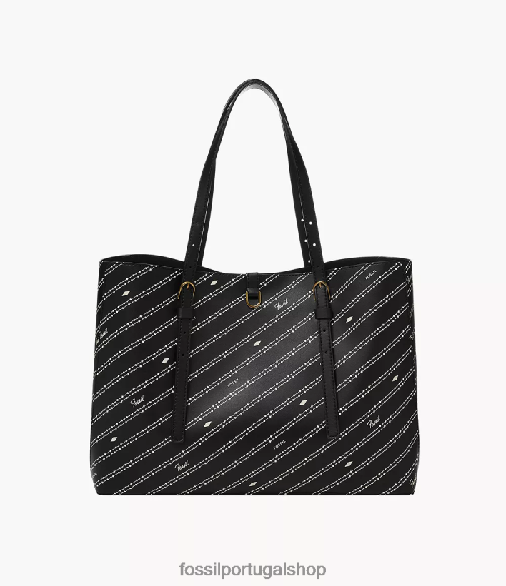 Fossil mulheres bolsa de couro de cacto kier preto/osso bolsa 40NJ6Z572